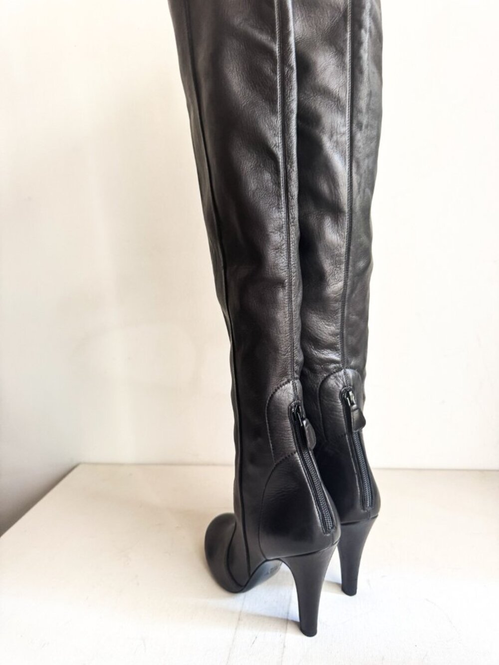 Laurence Dacade Paris Black leather Over the knee Boots 39.5 - Picture 5 of 9